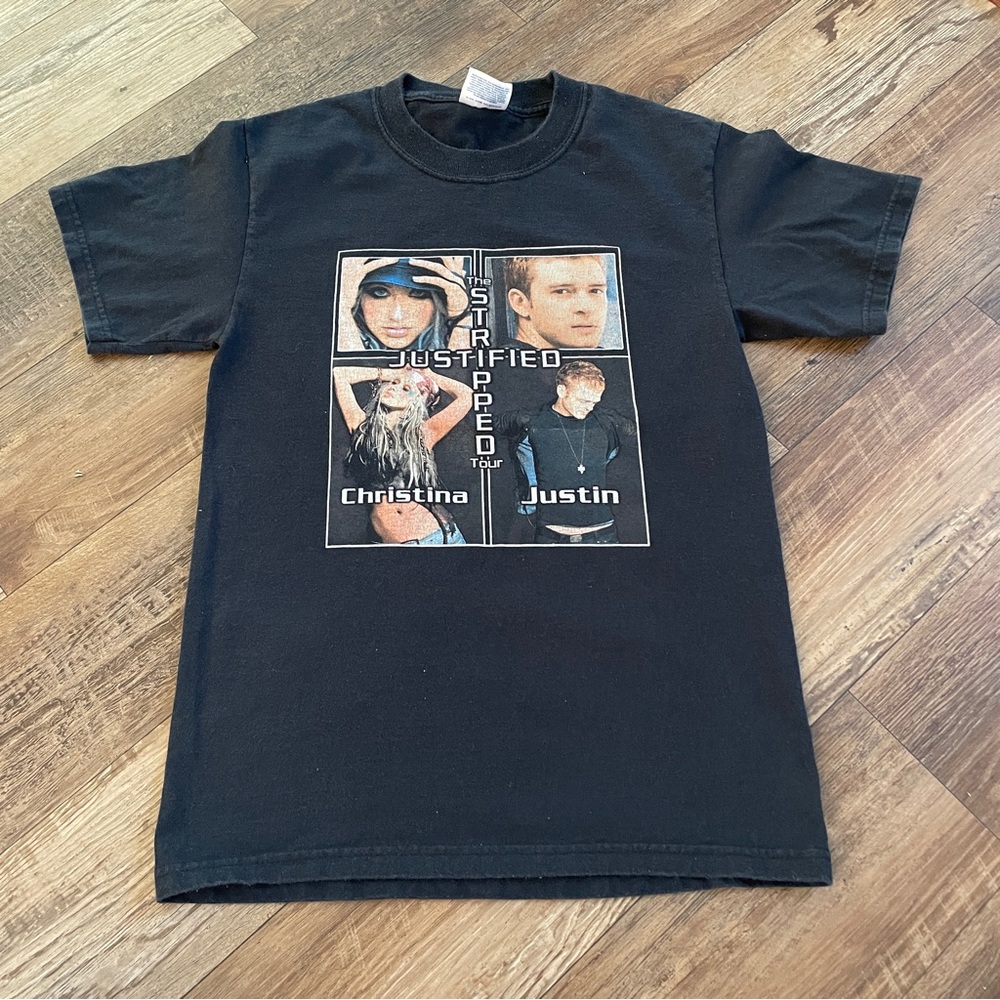 Hanes Black Short Sleeve Graphic Tee with Tour Photo Grid